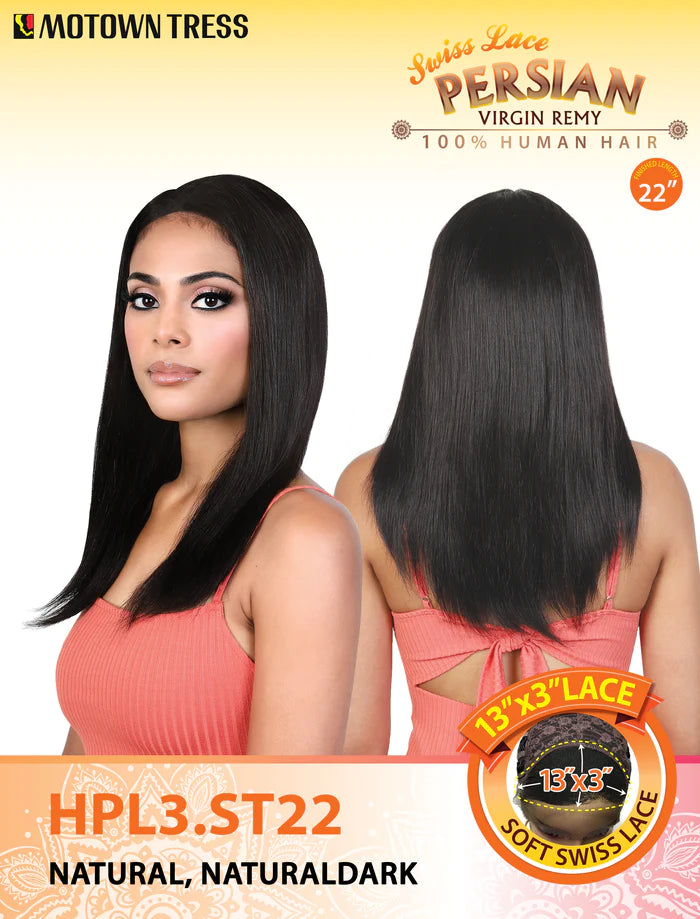 Motown Tress 100% Persian Virgin Remy 13″ x 3″ Swiss Lace Wig 22"