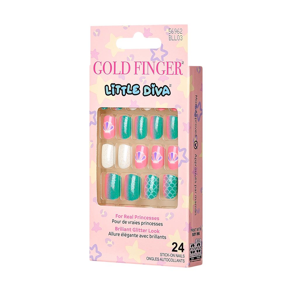 Kiss Gold Finger Little Diva Sticker Nails Premiere - BLL03