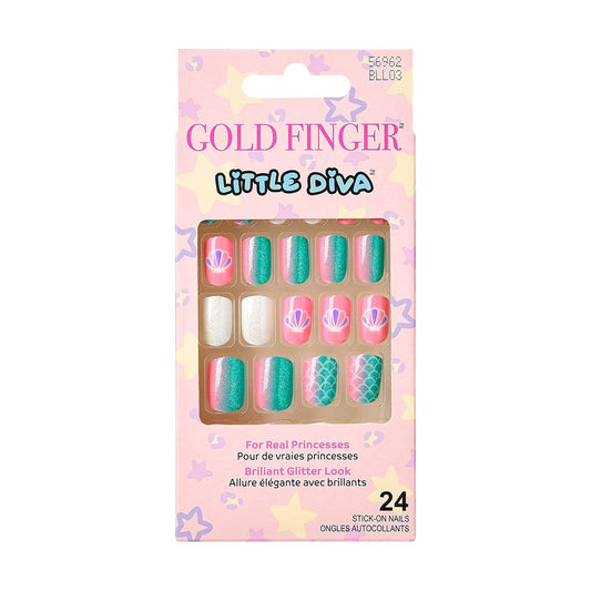 Kiss Gold Finger Little Diva Sticker Nails Premiere - BLL03