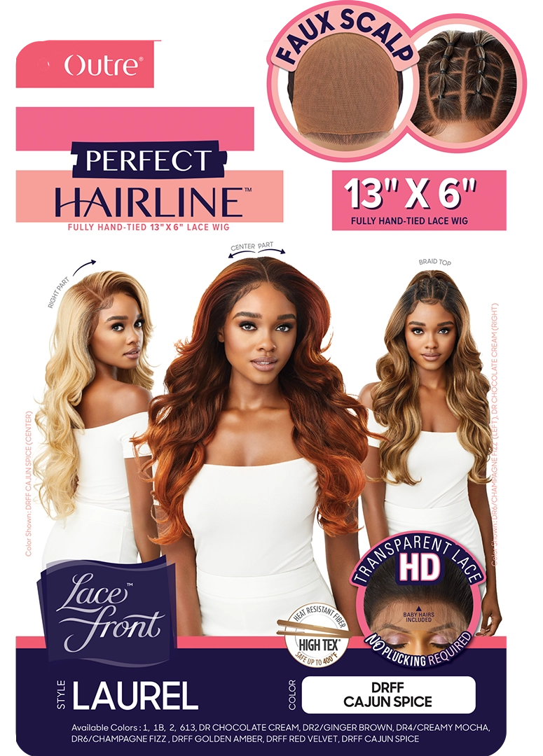 Outre Glueless HD Lace Front Wig Perfect Hairline Fully Hand-Tied 13"X6" Lace Wig Laurel PACKAGE