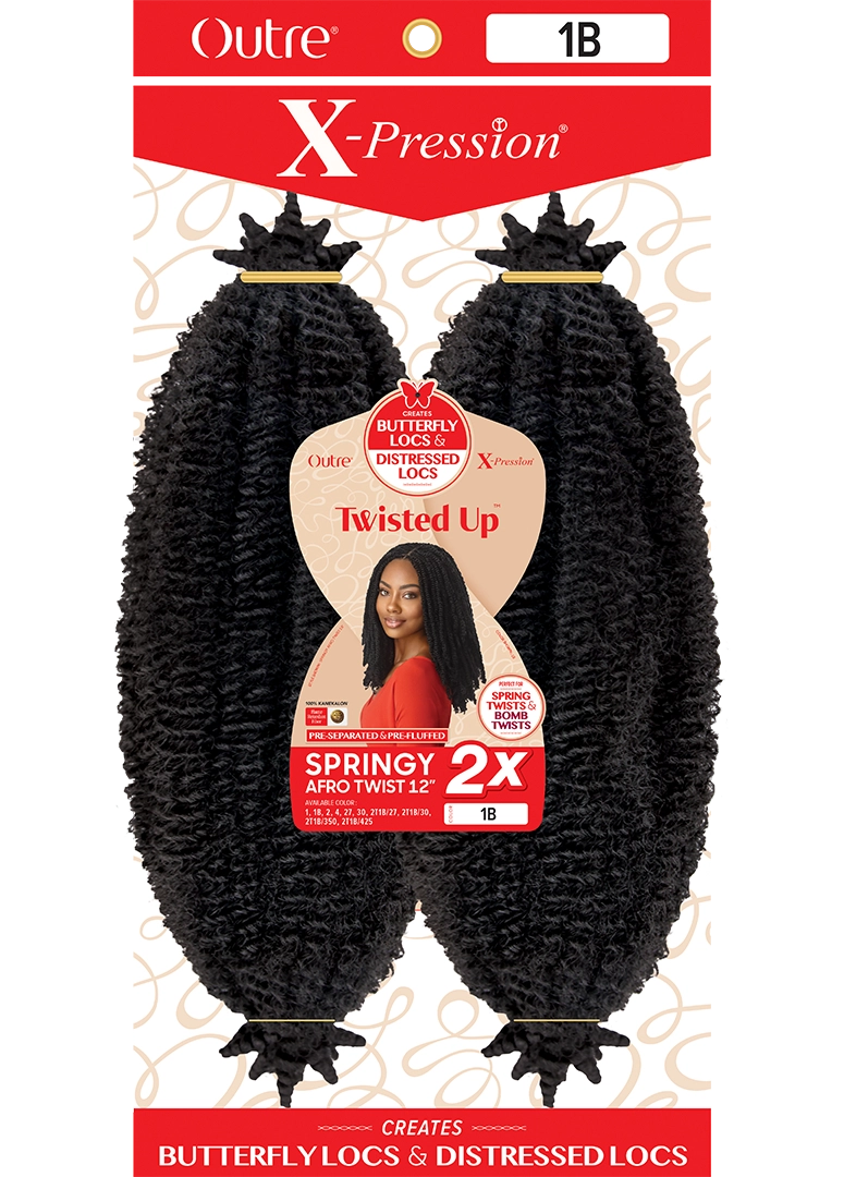 Outre Crochet Braids XPression Twisted Up 2X Springy Afro Twist 12"