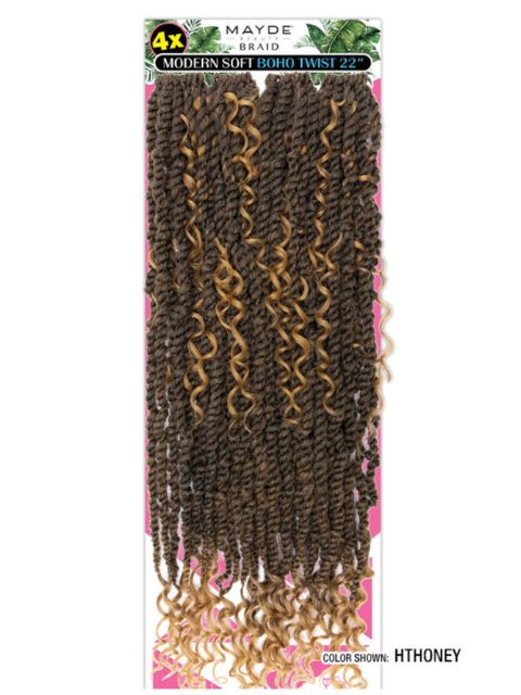 Mayde Beauty 4X Modern Soft Boho Twist Crochet Braid 22"