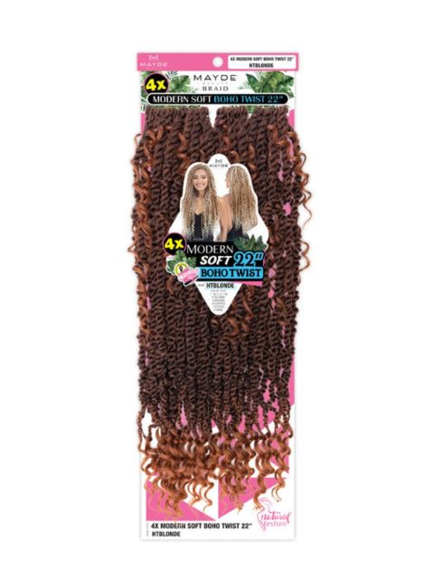 Mayde Beauty 4X Modern Soft Boho Twist Crochet Braid 22"