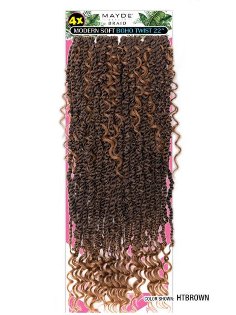 Mayde Beauty 4X Modern Soft Boho Twist Crochet Braid 22"