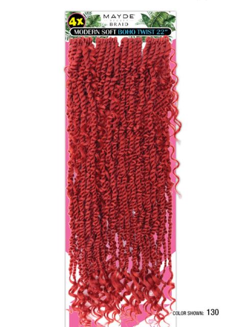 Mayde Beauty 4X Modern Soft Boho Twist Crochet Braid 22"