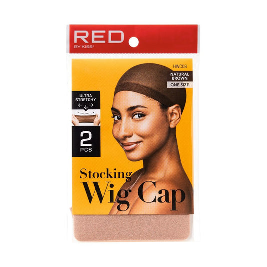 Red by Kiss Stocking Wig Cap One Size Natural Brown (2PCS) -HWC08