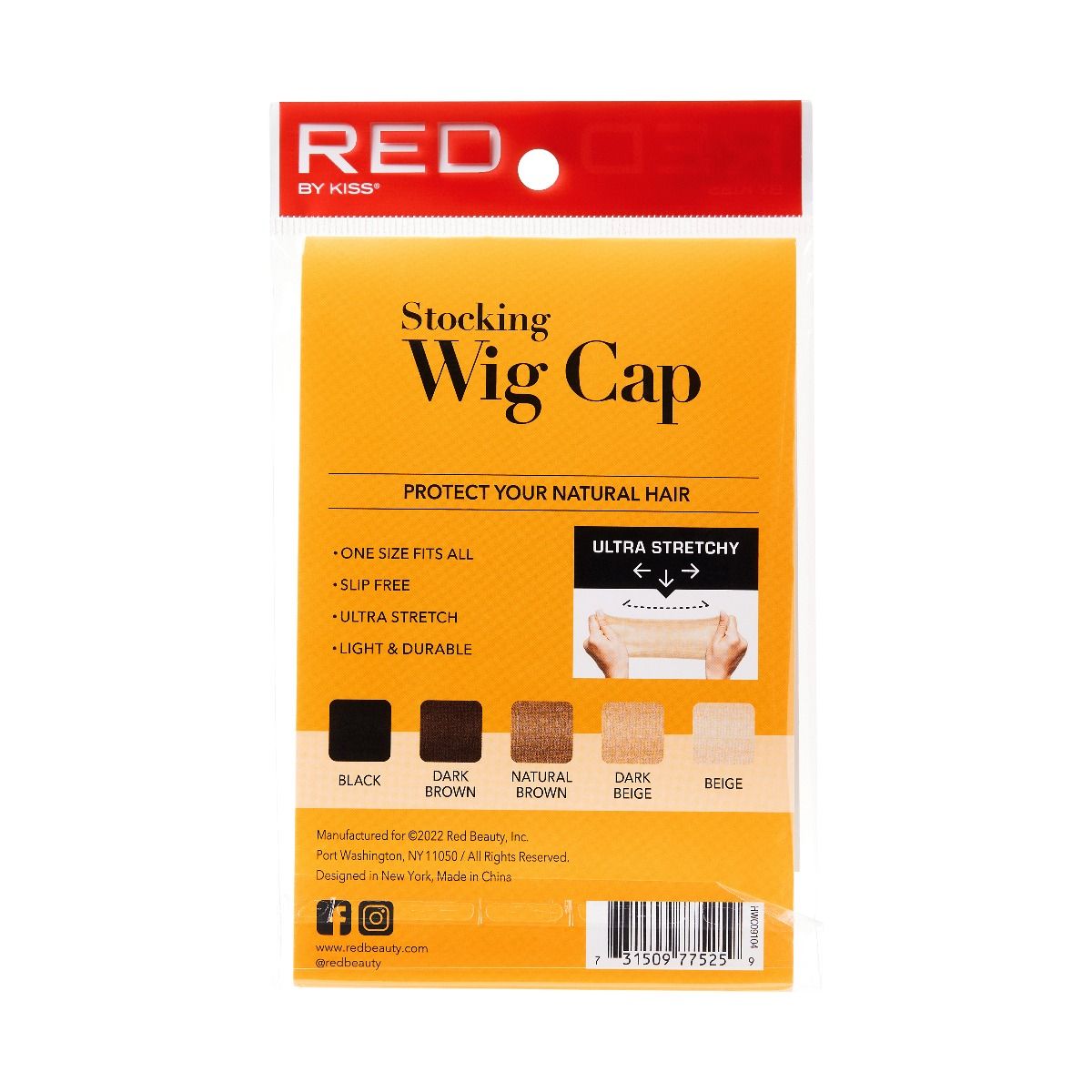 Red by Kiss Stocking Wig Cap One Size Dark Beige (2PCS) -HWC09