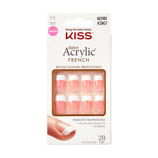 KISS Salon Acrylic 28 French Nails (KSA07)