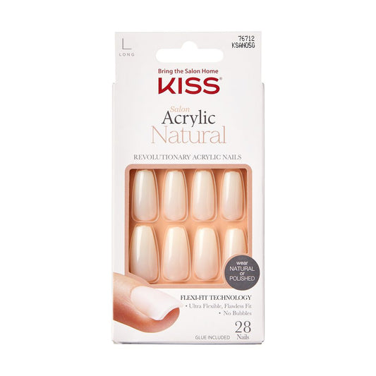 KISS Salon Acrylic 28 Natural Nails (KSAN05) - STRONG ENOUGH