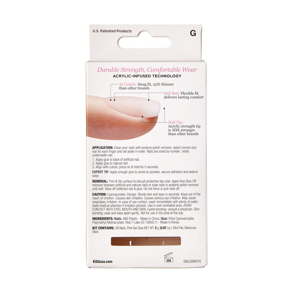 KISS Salon Acrylic 28 Natural Nails (KSAN05) - STRONG ENOUGH