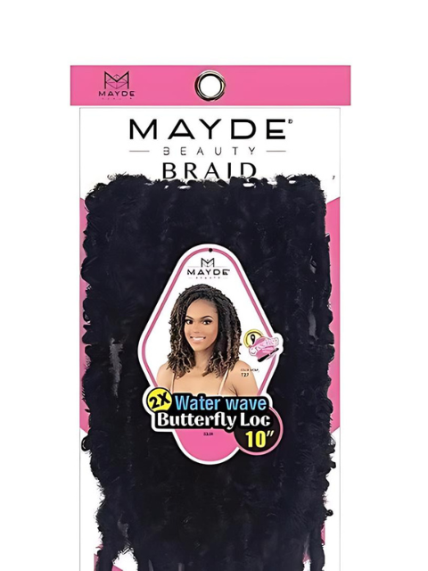 Mayde Beauty Crochet Braid 2X Water Wave Butterfly Loc 10"