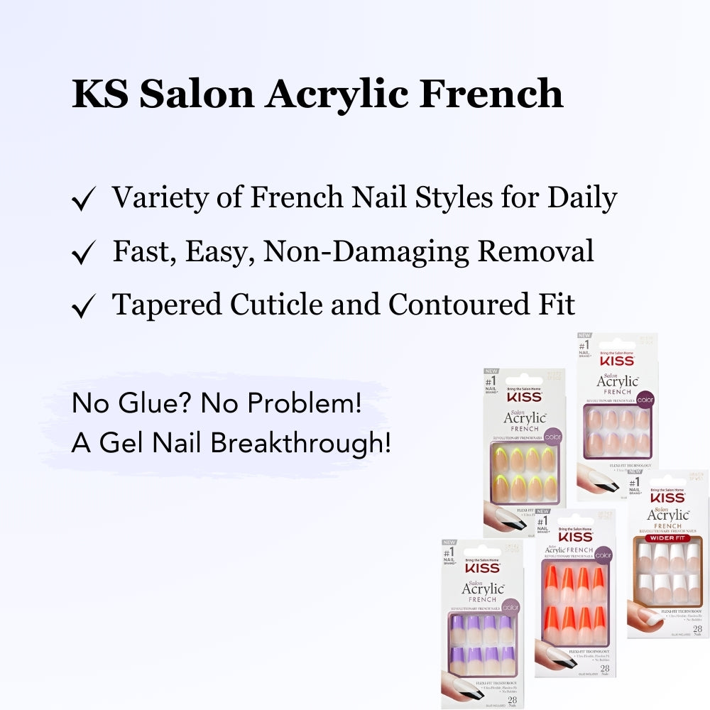 Kiss Salon Acrylic French Color Nails - SFO04 Like Me